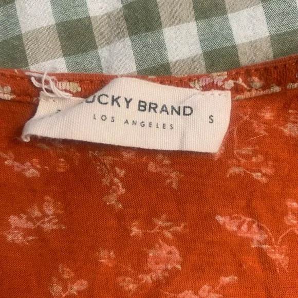 Lucky Brand Terracotta Floral Wrap Blouse - Picture 2 of 6